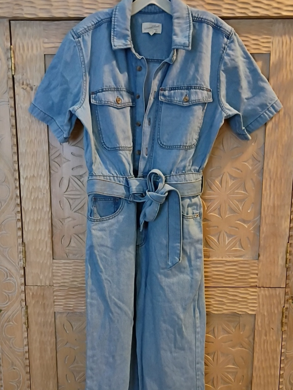 Denim Utility Jumpsuit - Light Blue